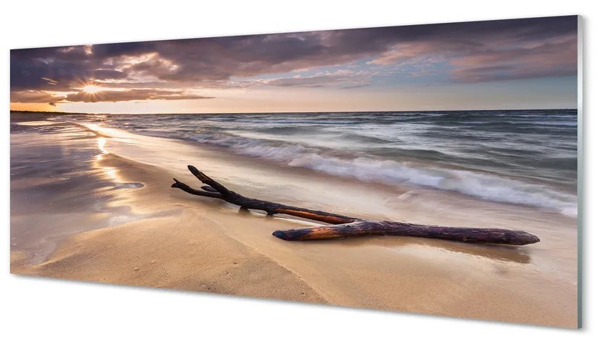 Obraz na akrylátovom skle Gdańsk beach sea sunset 120x60 cm