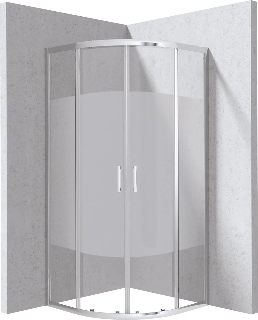 Deante Štvrťkruhový sprchový kút Funkia Evo 80x80 cm, vzor pás - KYP 0E88P, chróm - bez vaničky