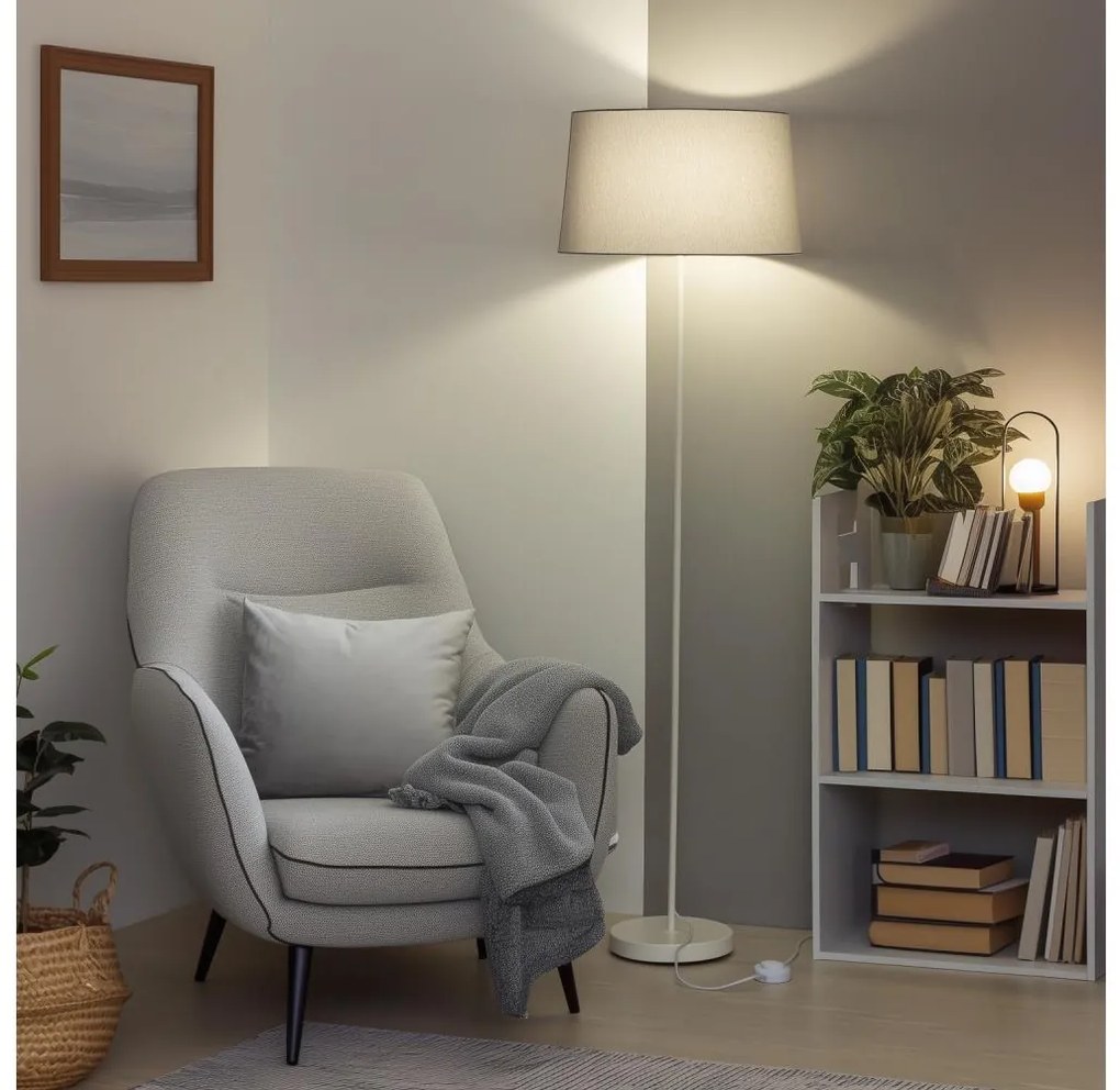 Brilagi - LED stojacia lampa CERIA 1xE27/40W/230V pr. 45 cm šedá/biela