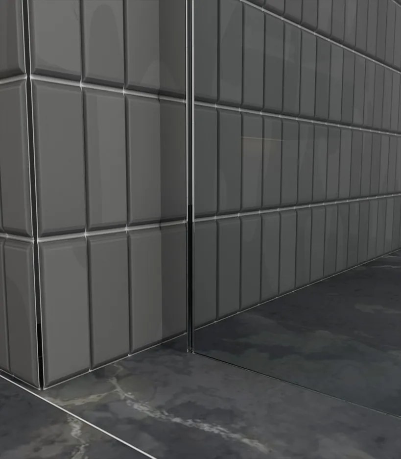 Erga Paris, sprchová zástena Walk-In 110x200 cm, 8mm číre/mliečne sklo, chrómový profil, ERG-V02-PARIS-110x200-MF-CR