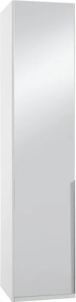 Šatníková skriňa New York D, 45 cm, biela / biely lesk