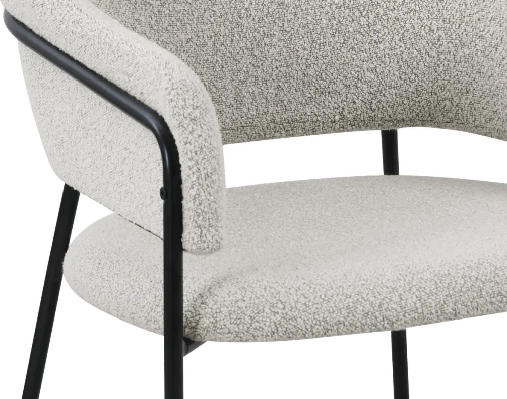 Jedálenská stolička Inga, šedo-béžová štruktúrovaná látka