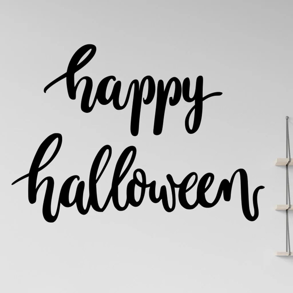 Veselá Stena Samolepka Happy Halloween Farba: bílá, Veľkosť: 80 x 57 cm