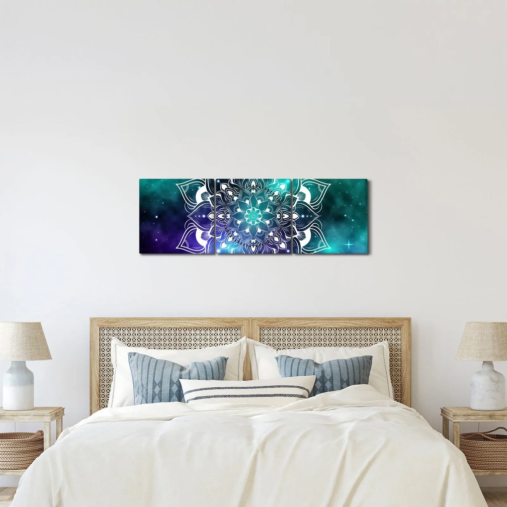 Obraz abstrakcie (s hodinami) (90x30 cm)