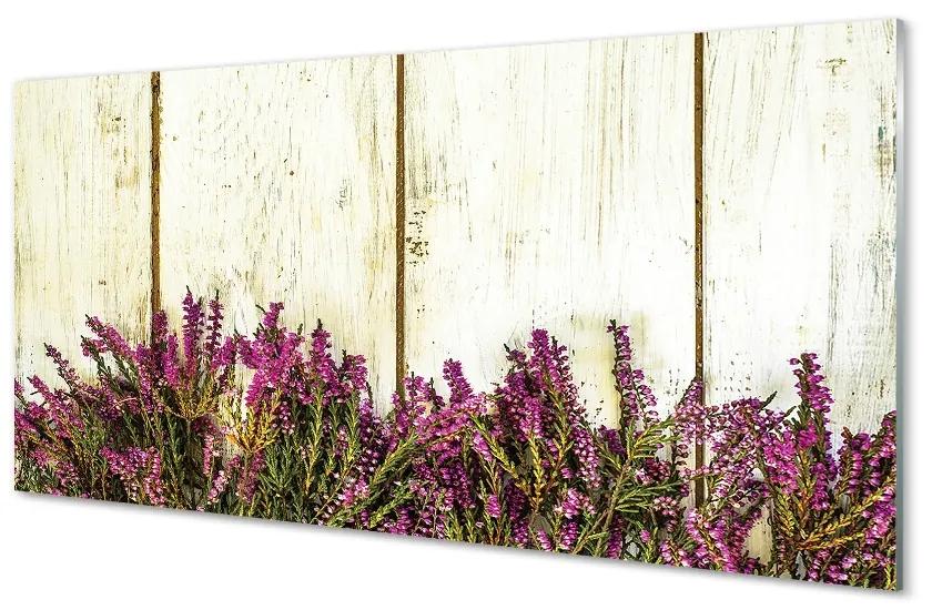 Sklenený obraz Fialové kvety dosky 125x50 cm