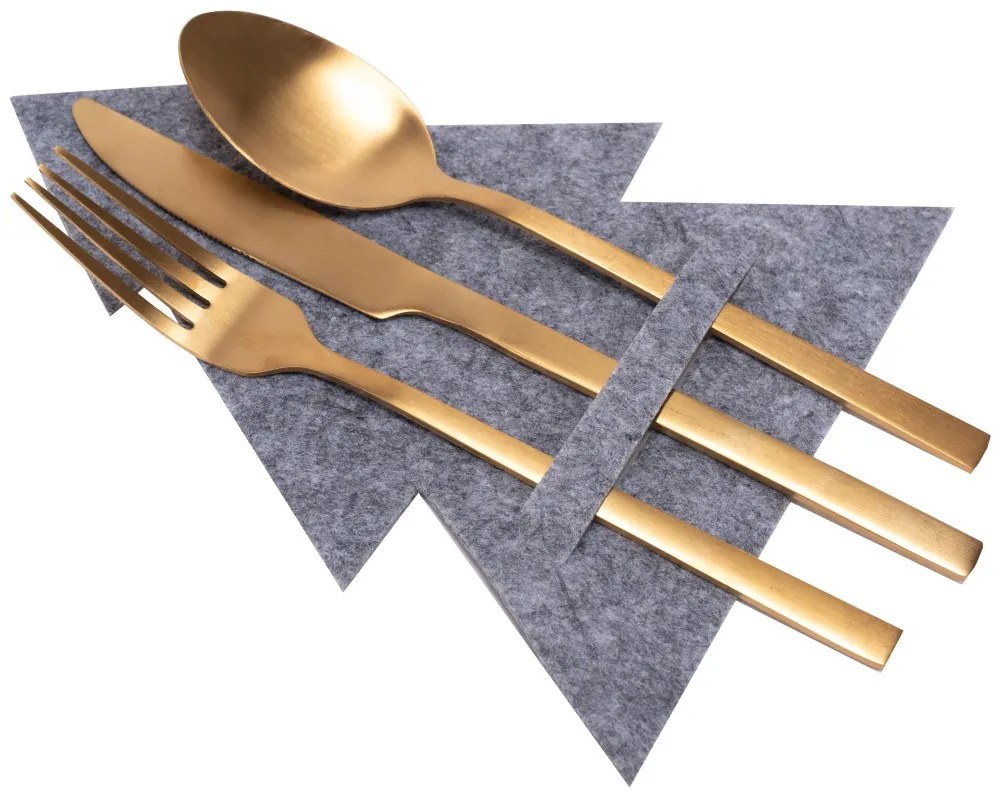 Vánoční obal na příbor TRE 4 ks šedý