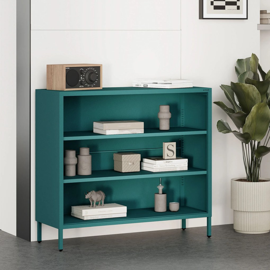 Nízky policový regál LUCA, 1000 x 900 x 350 mm, Modern: morská farba