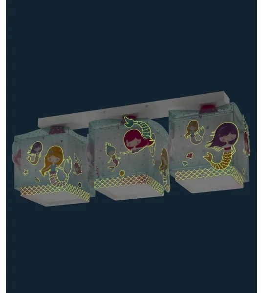 Dalber 63443 - Detské stropné svietidlo MERMAIDS 3xE27/60W/230V