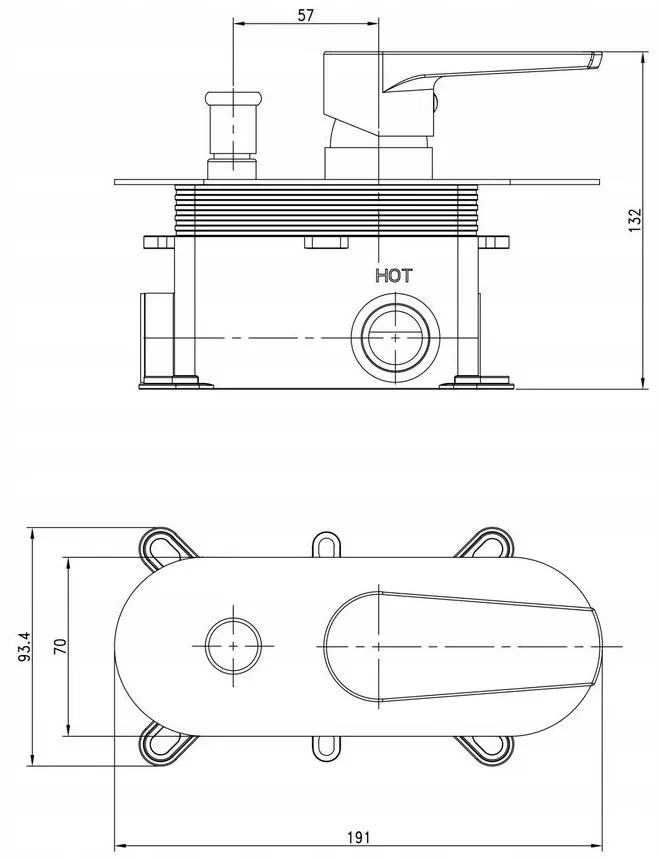 Cersanit Moduo, podomietková vaňová-sprchová batéria, chrómová, S951-338