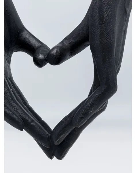 Elements Heart Hand dekorácia srdce čierna/zlatá 62cm