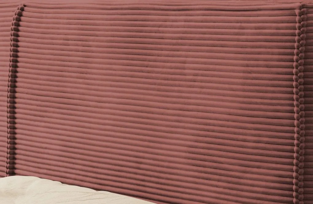 Posteľ Inez 180x200 cm, terracota štruktúrovaná látka