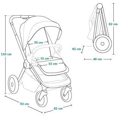 Lionelo - Športový kočík MIKA PLUS Sivý Kameň