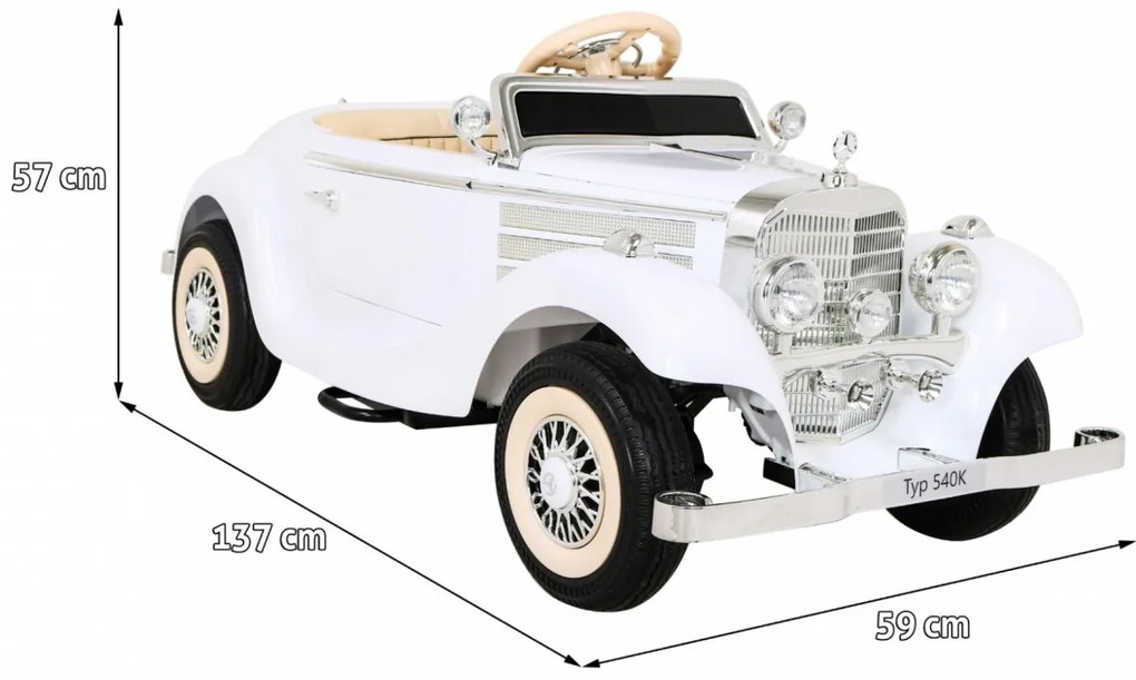 Elektrické autíčko Mercedes Benz Retro Type 540A - biely