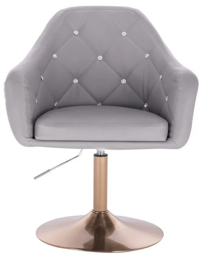 LuxuryForm DESIGN Kreslo ROMA na zlatom tanieri - šedé