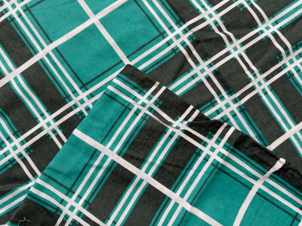 Flanelové obliečky KOSTKA zelené Rozmer obliečky: 70 x 90 cm | 140 x 200 cm