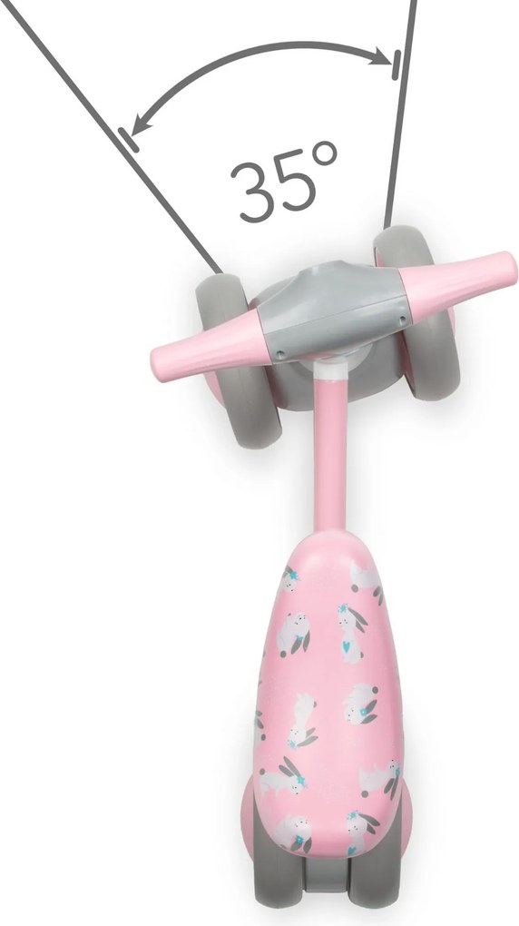 Mini balančný bicykel Kidwell PETITO Bunny – 2v1 vozítko, ľahký pre deti 12–36 m