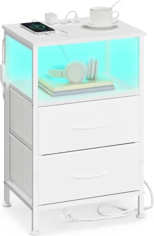 Nočný stolík BELLAH s nabíjacou stanicou LGS302WH03