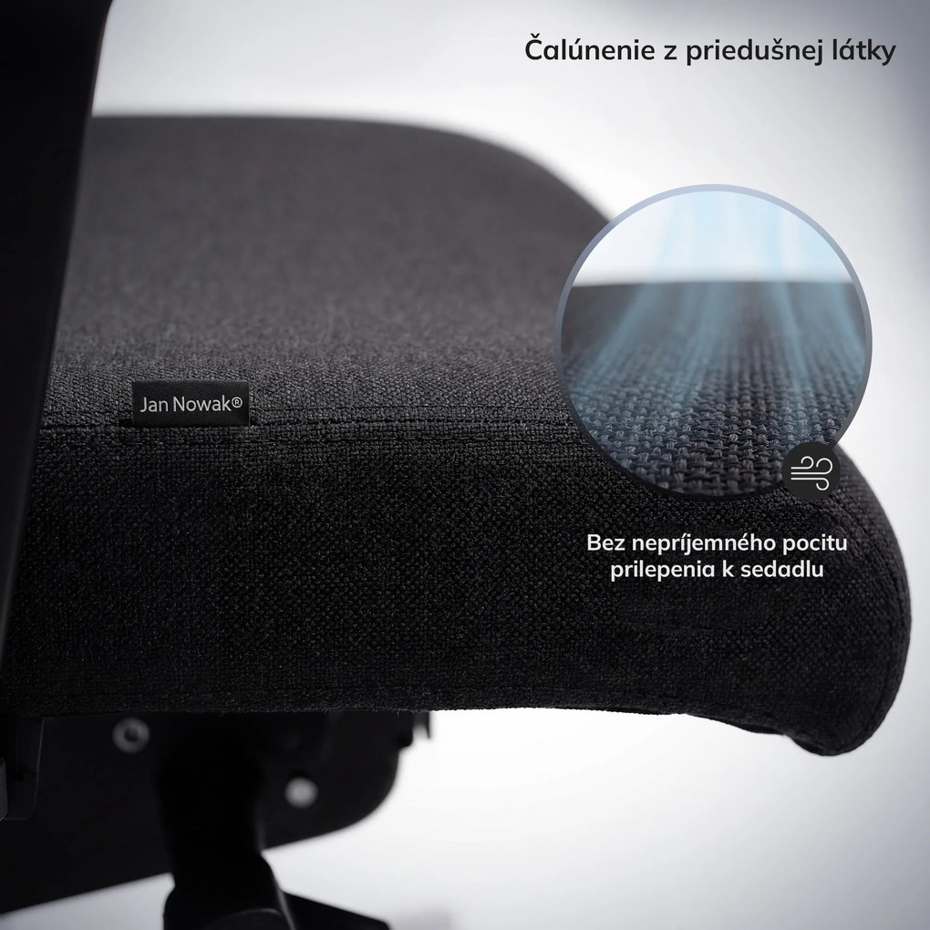 Ergonomická otočná kancelárska stolička, čierna: VECTOR