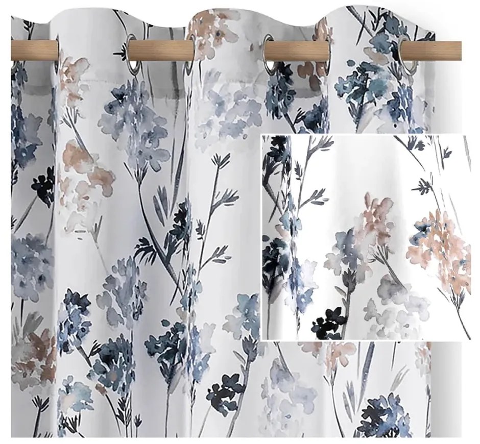 Biely/svetlomodrý dimout záves 135x250 cm Solkone – Restilo