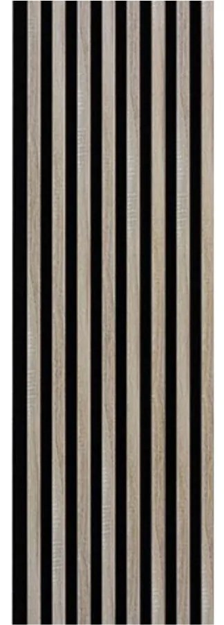 Akustické dekoračné panely, dub sonoma 3D lamely na filcovom podklade, rozmer 270 x 40 cm, IMPOL TRADE