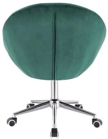 LuxuryForm DESIGN Kreslo VERA VELUR na striebornej podstave s kolieskami - zelené