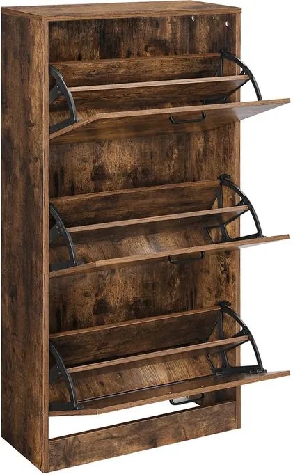 Skrinka na topánky VASAGLE s 3 dvierkami LBC030X01