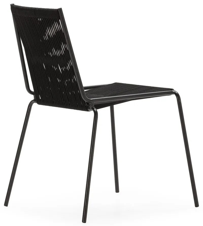 Čierne kovové stohovateľné jedálenské stoličky v súprave 2 ks Emily – Marckeric