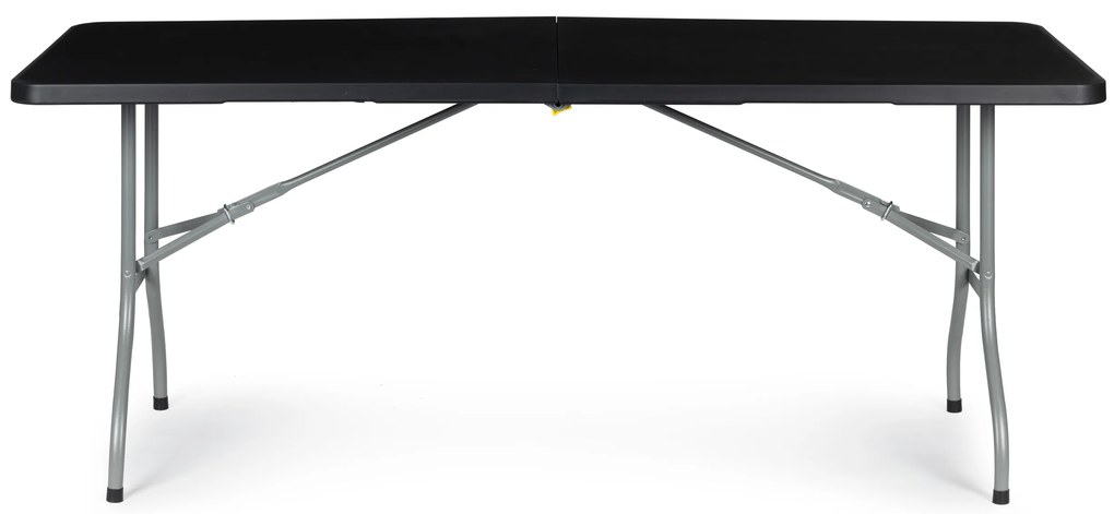 Skladací záhradný banketový stôl 180 cm - čierny
