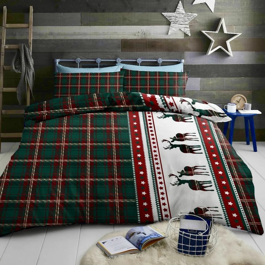 Flanelové obliečky FJORDEN zelené Rozmer obliečky: 70 x 90 cm | 140 x 200 cm