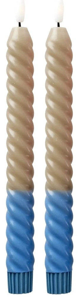rice LED sviečka Twisted Sand – set 2 ks