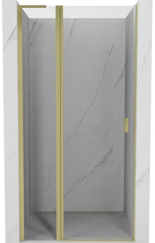 Mexen, Mexen Mist L výklopné sprchové dvere 120 cm, transparentné, brúsené zlaté - 8A4L-120-000-55-00