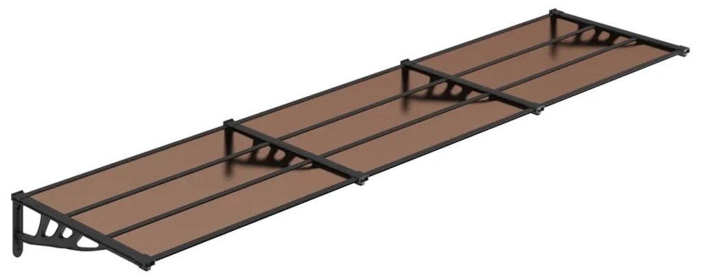 vidaXL Vchodová strieška čierna 358,5x90 cm polykarbonát