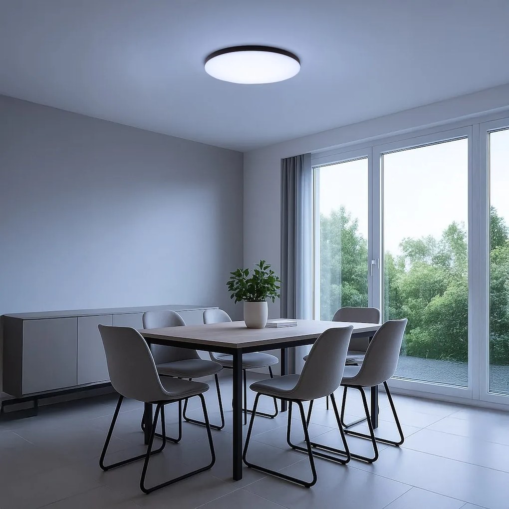 Stropné LED svietidlo Siena, 1x LED 80w, 3000-6000k, 3CCT, b, s ovládačom