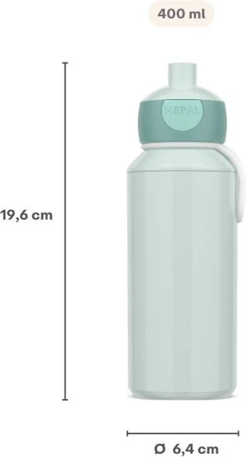 Svetlozelená plastová detská fľaša 400 ml Little Farm by Little Dutch – Mepal