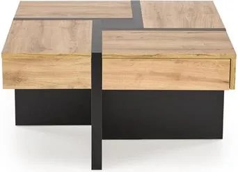 Konferenčný stolík Shanell 80 (dub craft + čierna). Vlastná spoľahlivá doprava až k Vám domov. 1092459