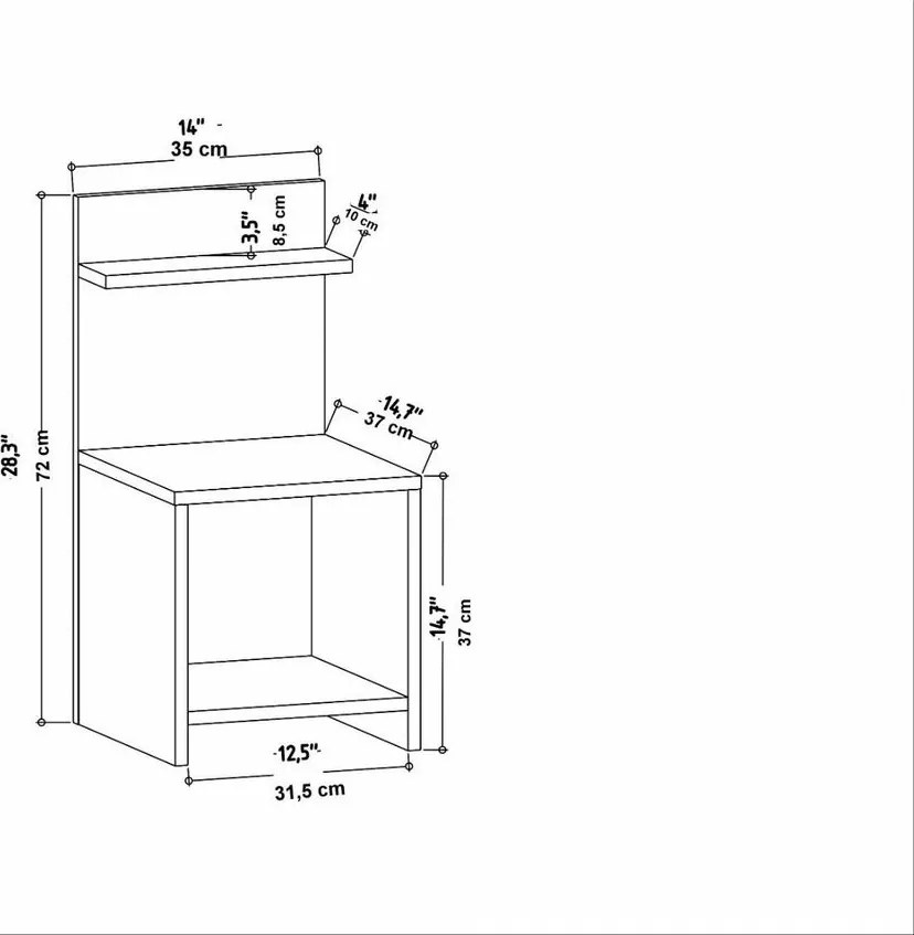 Nočný stolík Ullman Anthracite