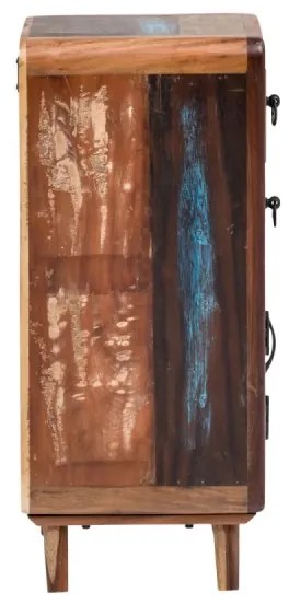 furniture-nabytek.cz - Masívna kúpeľňová spodná skrinka Calcutta II z recyklovaného dreva, lakovaná, viacfarebná – 35×35×80 cm