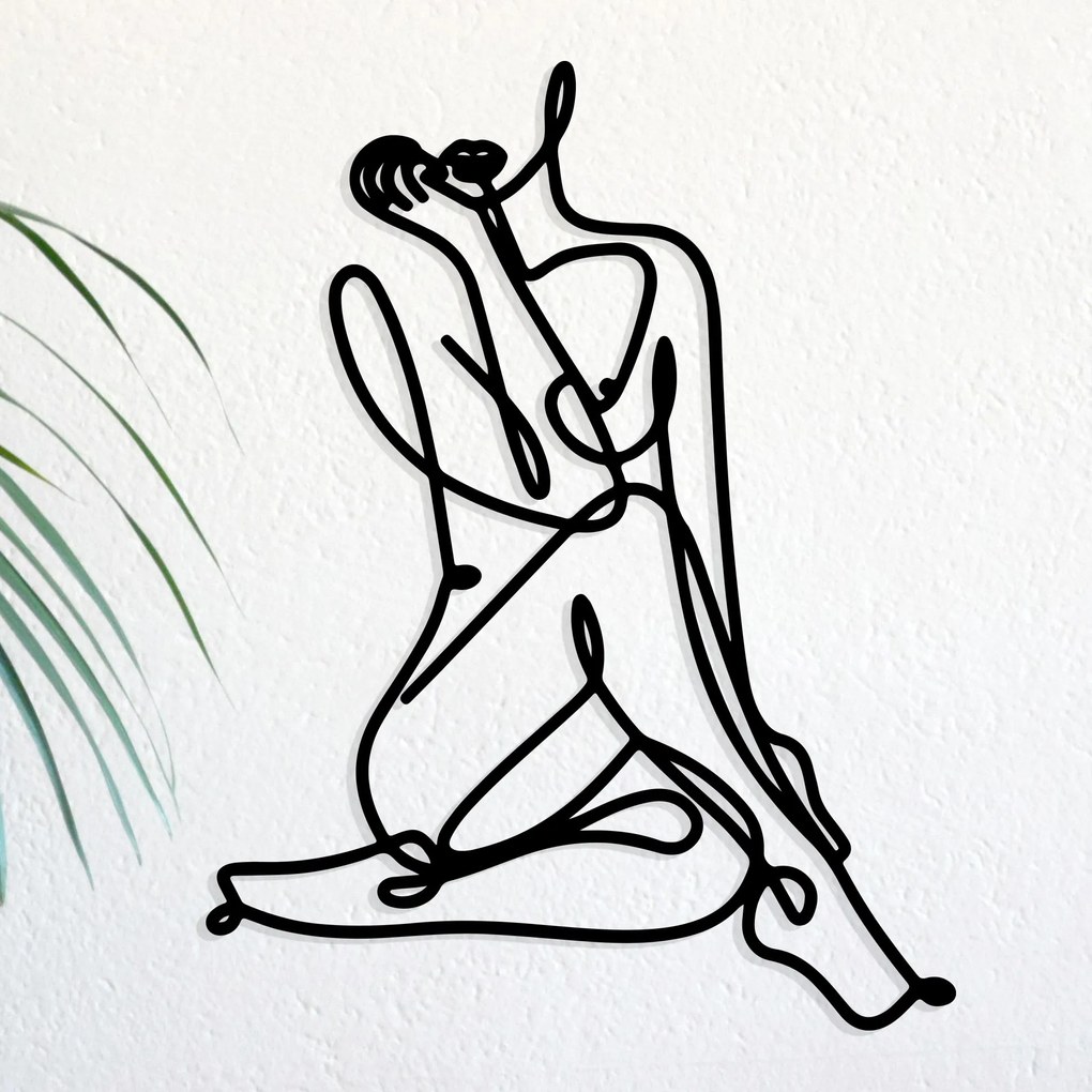 Nástenná kovová dekorácia Eve čierna