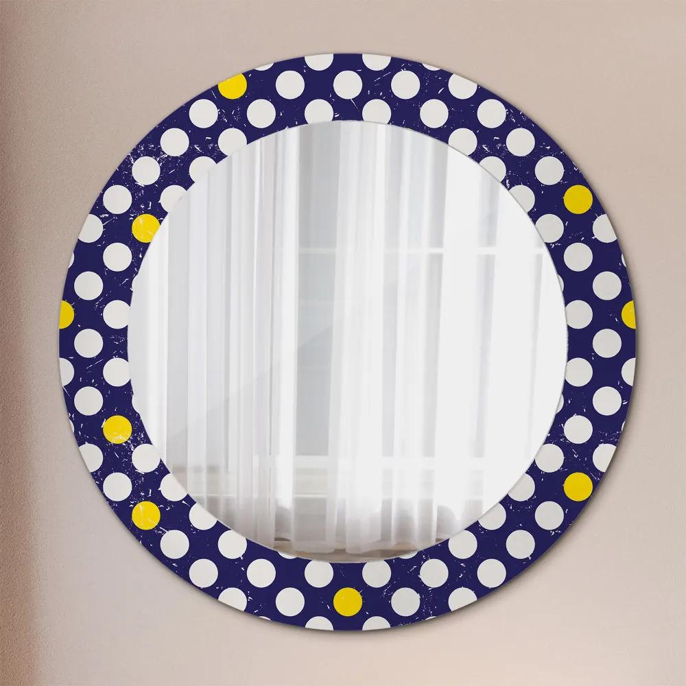 Okrúhle zrkadlo s potlačou Retro bodky fi 60 cm