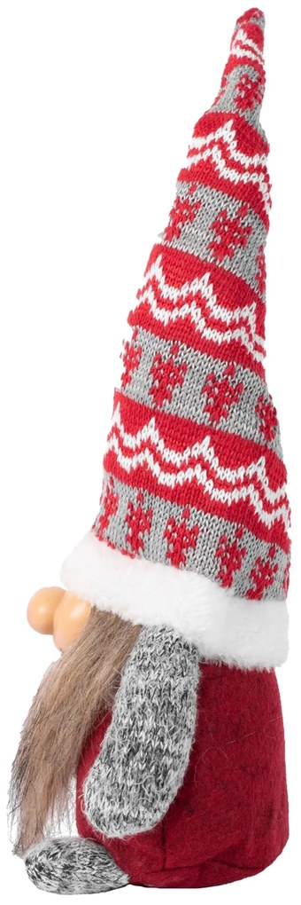 Vianočný škriatok 066 - 30 cm sivý/červený