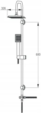 Deante Neo Joko, sprchová sada s hornou dažďovou 21x21cm a ručnou 1-funkčnou hlavicou, chrómová, NBJ_051K