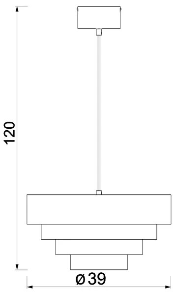 Luster na lanku RINGS 1xE27/15W/230V chróm