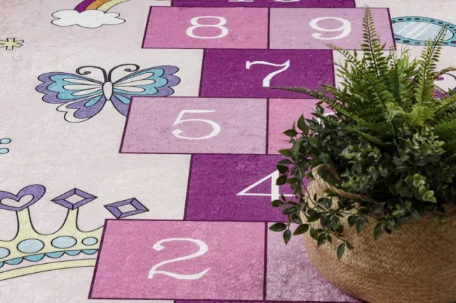 Detský koberec protišmykový BAMBINO 2285 Triedy, čísla ružový