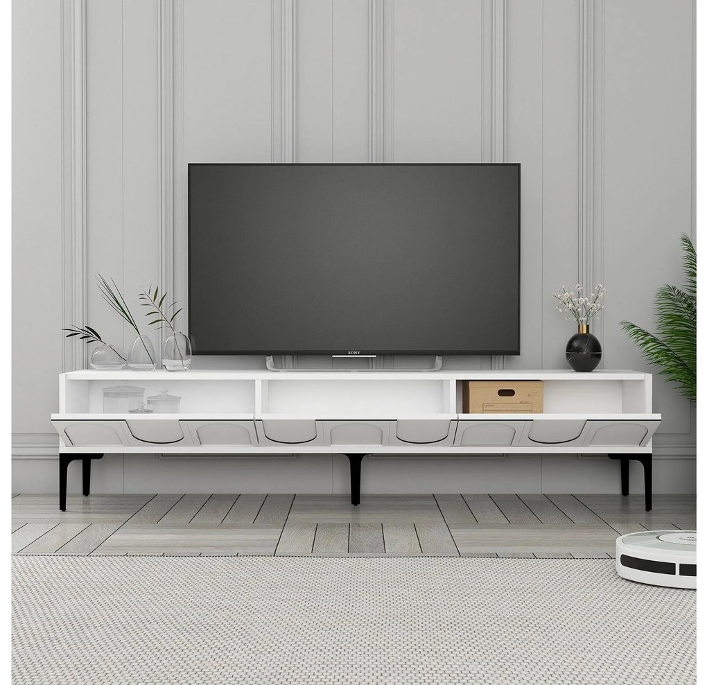 TV stolík/skrinka Bipemu 3 (biela + čierna). Akcia -20%. Vlastná spoľahlivá doprava až k Vám domov. 1095679