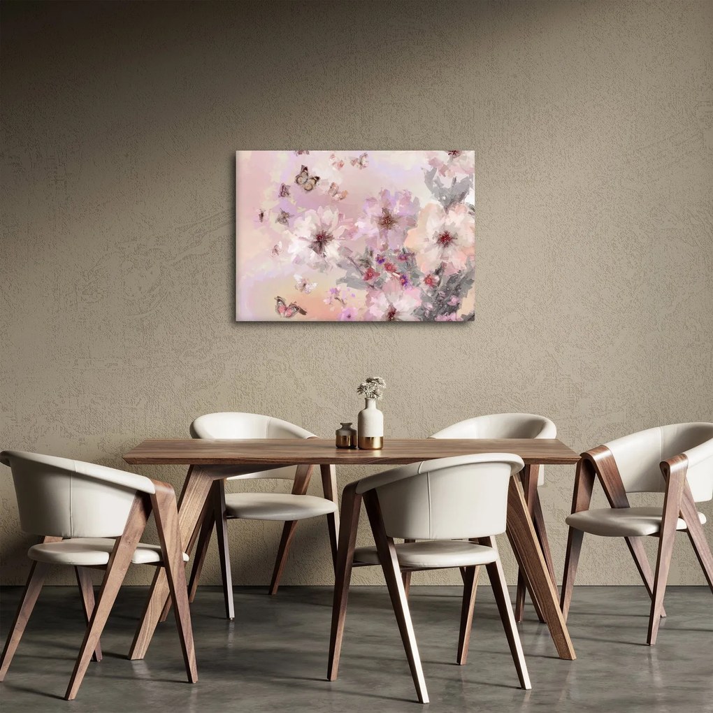 Obraz - Umelecká koláž s motýľmi (70x50 cm)