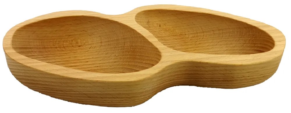 AMADEA Drevená miska v tvare arašidového orieška, oblé dno, masívne drevo, 28x13x4,5 cm