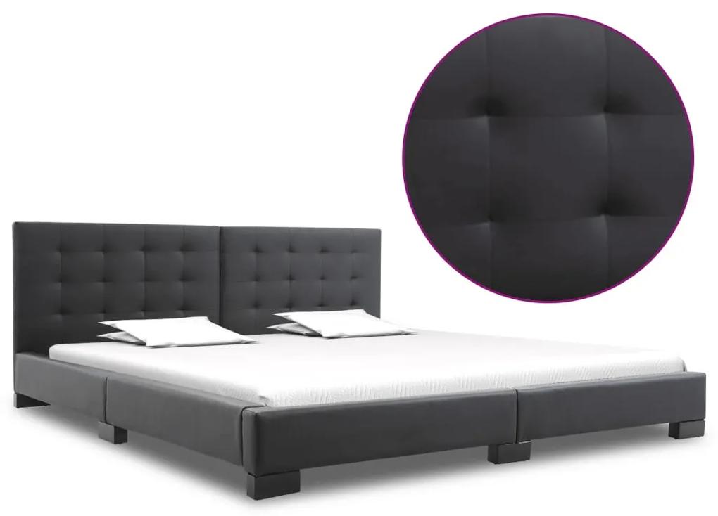 vidaXL Rám postele čierny umelá koža 200x180 cm
