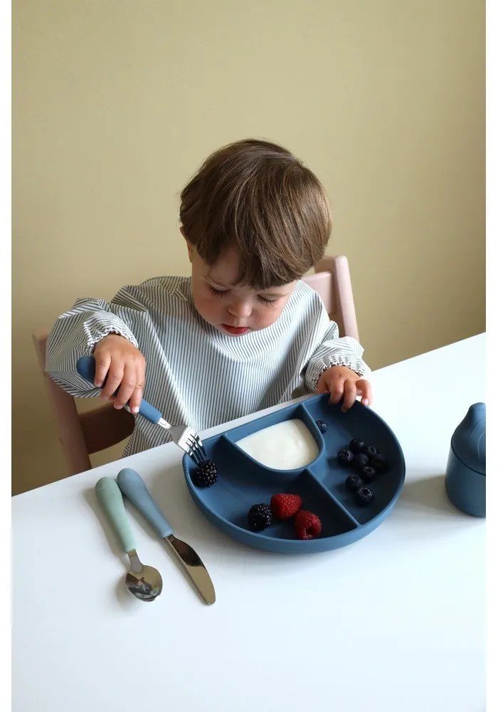 Zelený/modrý detský príbor 3 ks zo silikónu Ocean Mix – Cam Cam Copenhagen