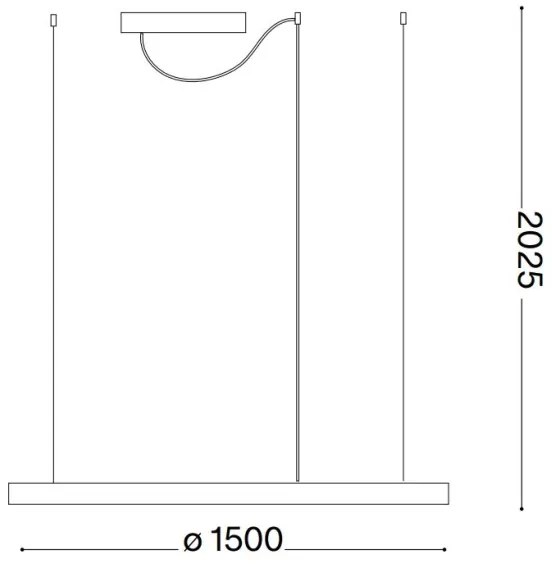 Ideal Lux - LED luster na lankách ORACLE SLIM LED/29W/230V 2700K priemer 50 cm čierna