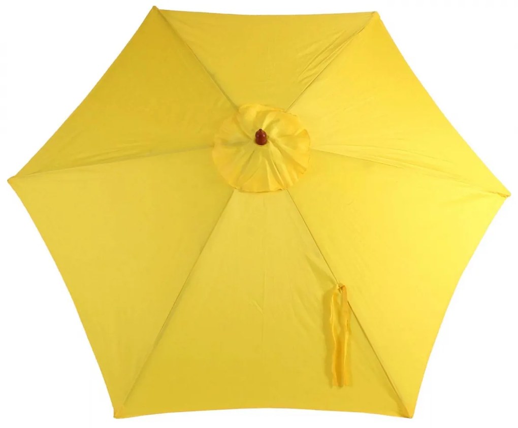 Slnečník Florida Ø 3m - polyester/drevo - žltá